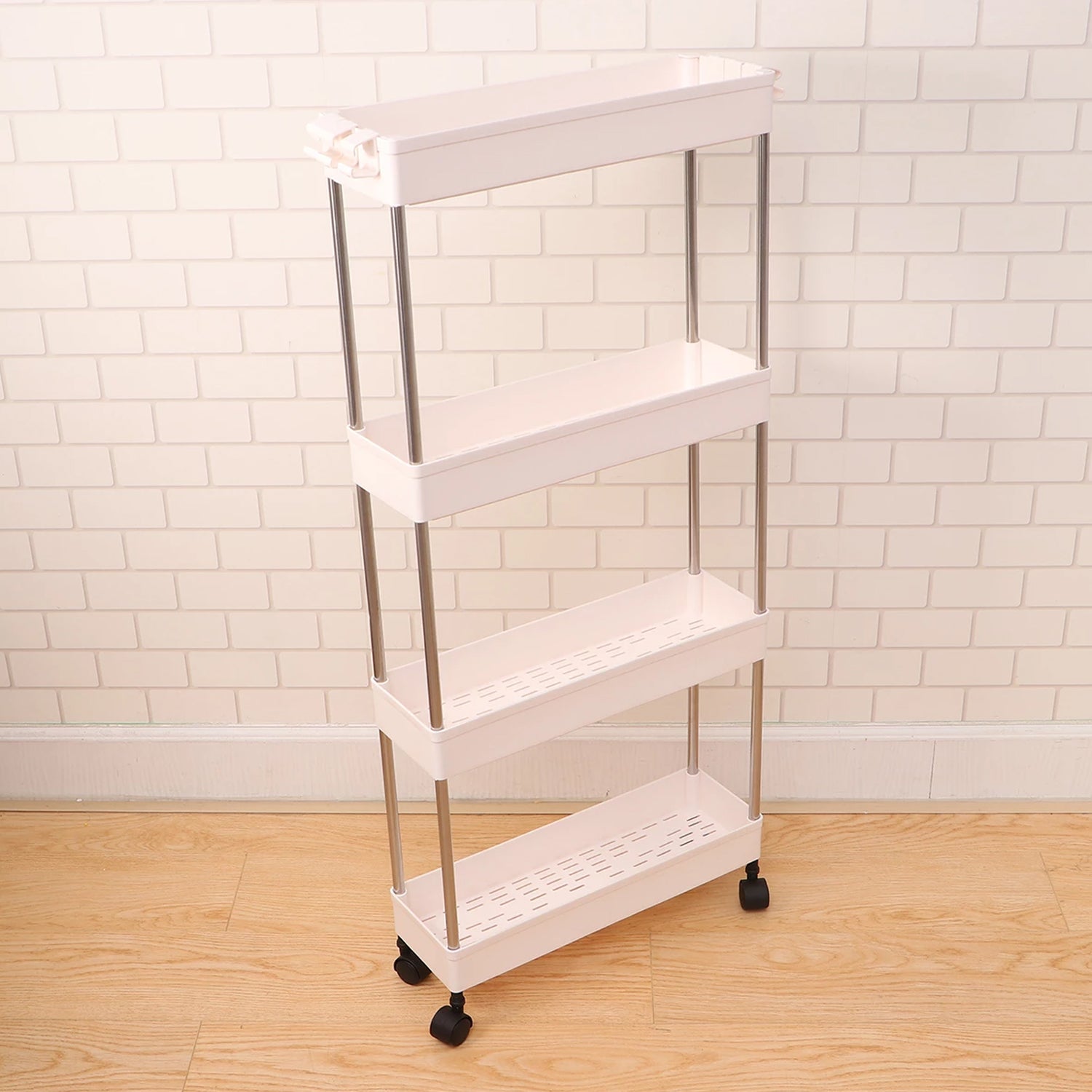 2156 Plastic 4 layer folding trolly Storage Organizer for Kitchen Storage Rack Shelf Trolley Rack with Caster Wheels (4 LAYER) DeoDap 2156 Plastic 4 layer folding trolly Storage Organizer for Kitchen Storage Rack Shelf Trolley Rack with Caster Wheels (4 LAYER) DeoDap